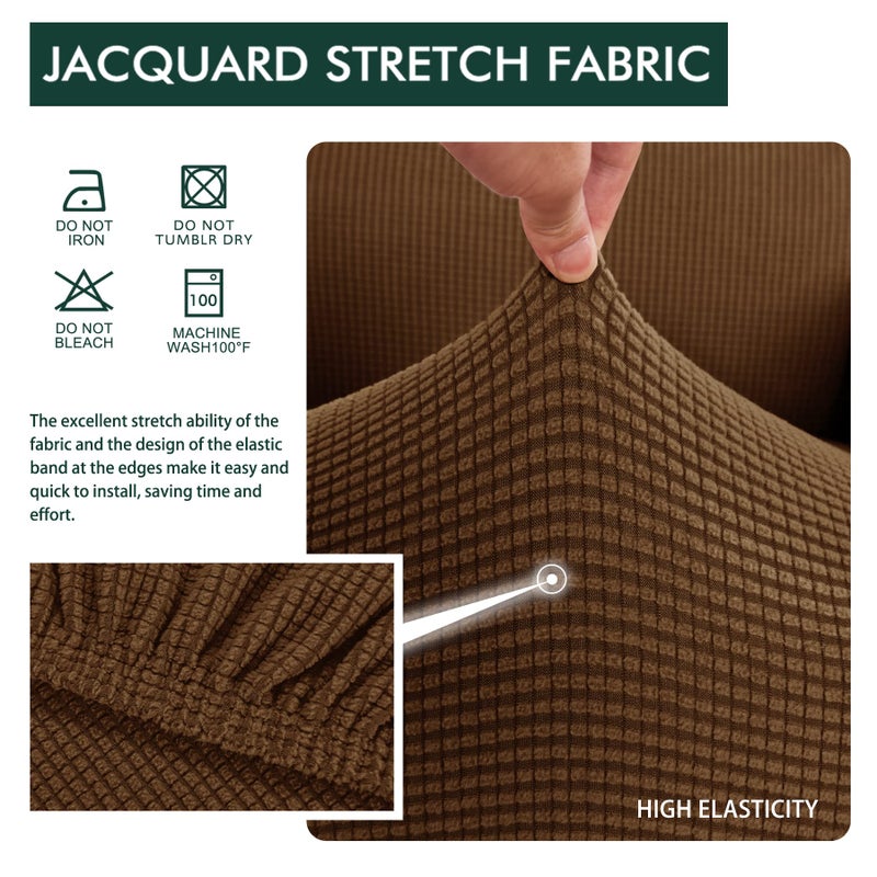 Hokway Stretch Couch Cushion Slipcovers Reversible Cushion Replacement Slipcovers Sofa Cushion Covers(Coffee, 2) - Image 4